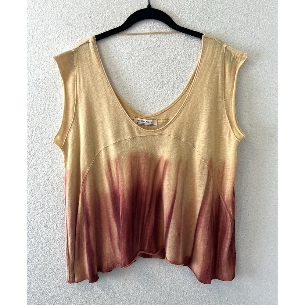 We The Free Sleeveless Dip-Dye Tee in Cream and Rust